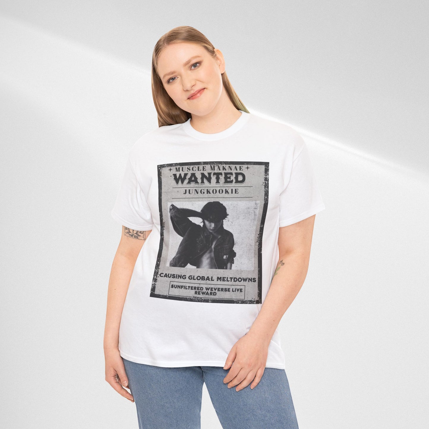 Wanted Poster T-Shirt — "Jungkookie" Vintage K-Pop Graphic Tee