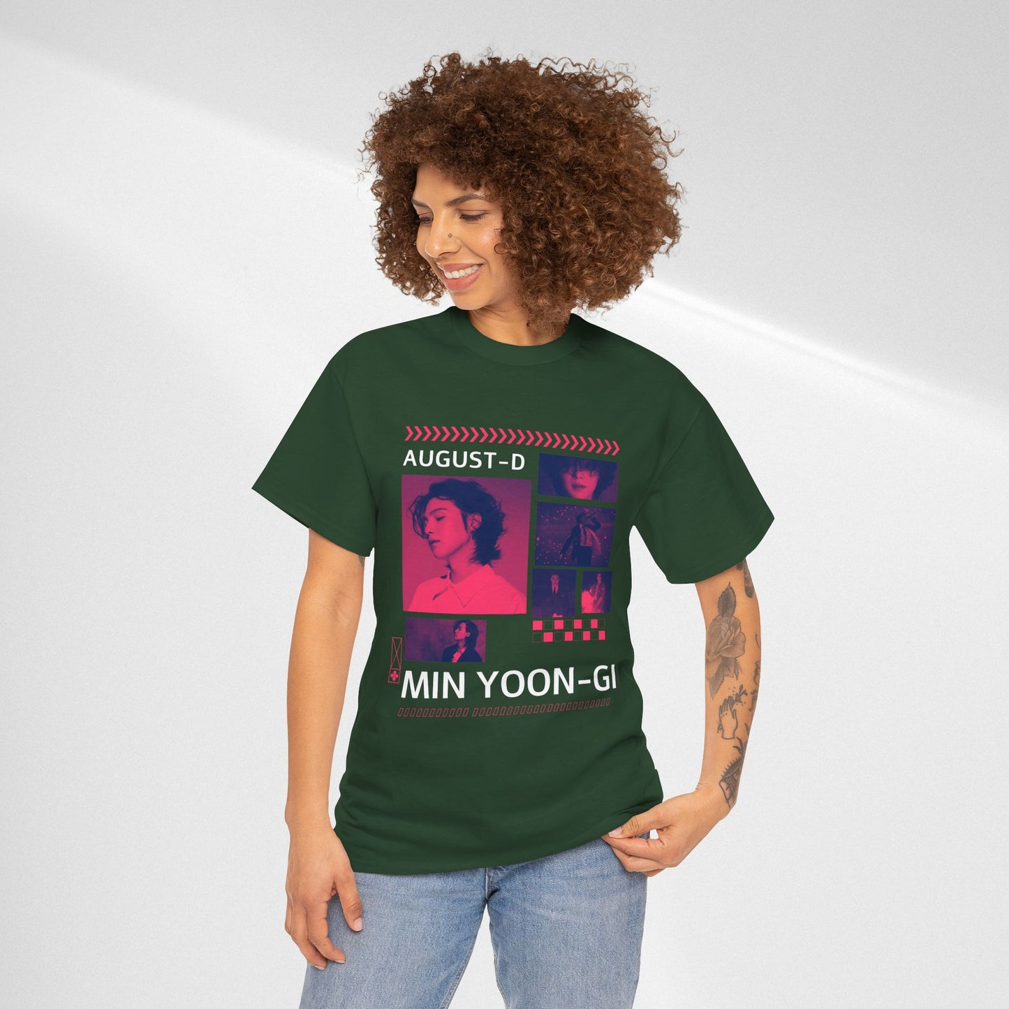 Min Yoon-Gi Photo Grid Tee — K‑Pop BTS August‑D Fan Shirt