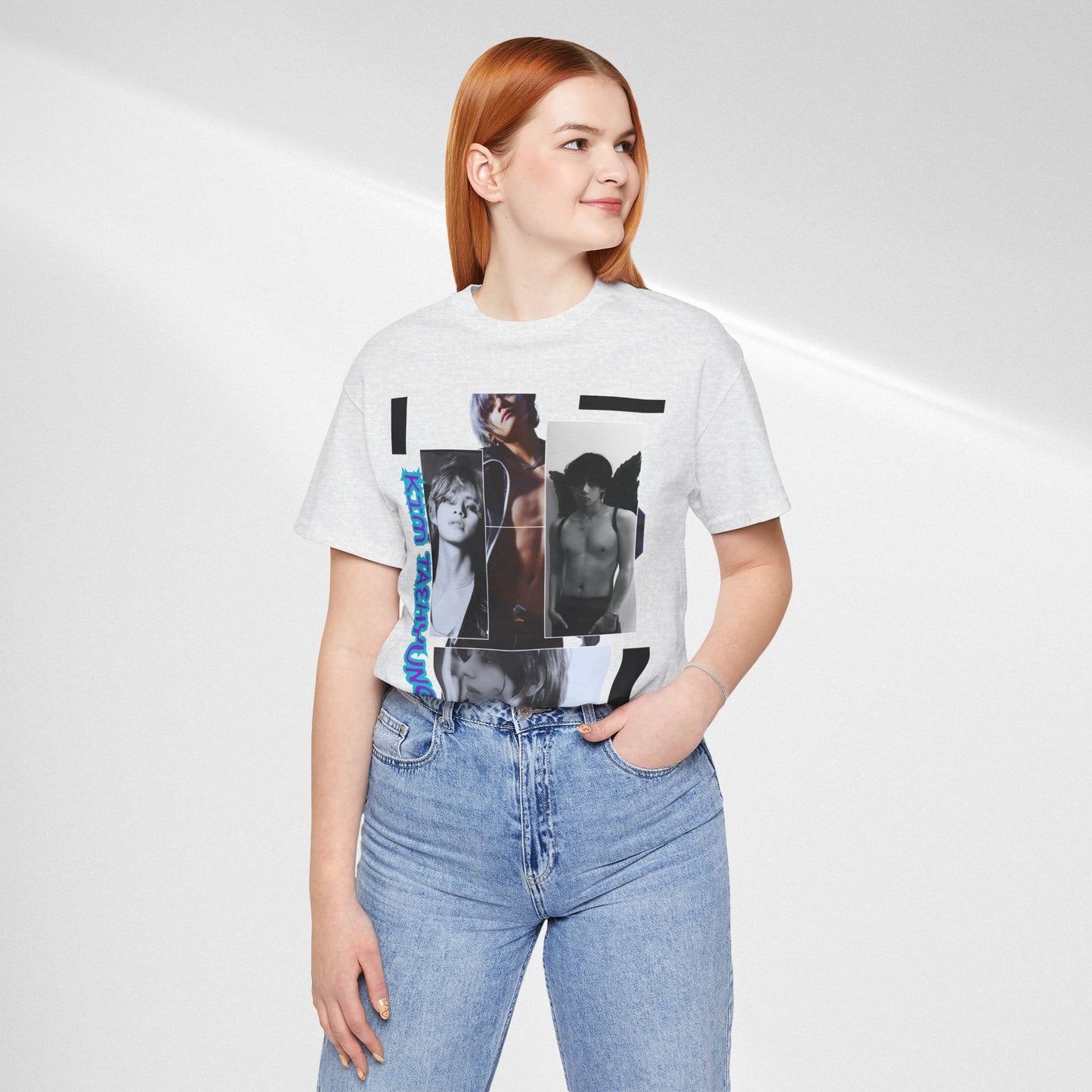 TAE Photo Collage Graphic Tee — Retro Black & White Portraits