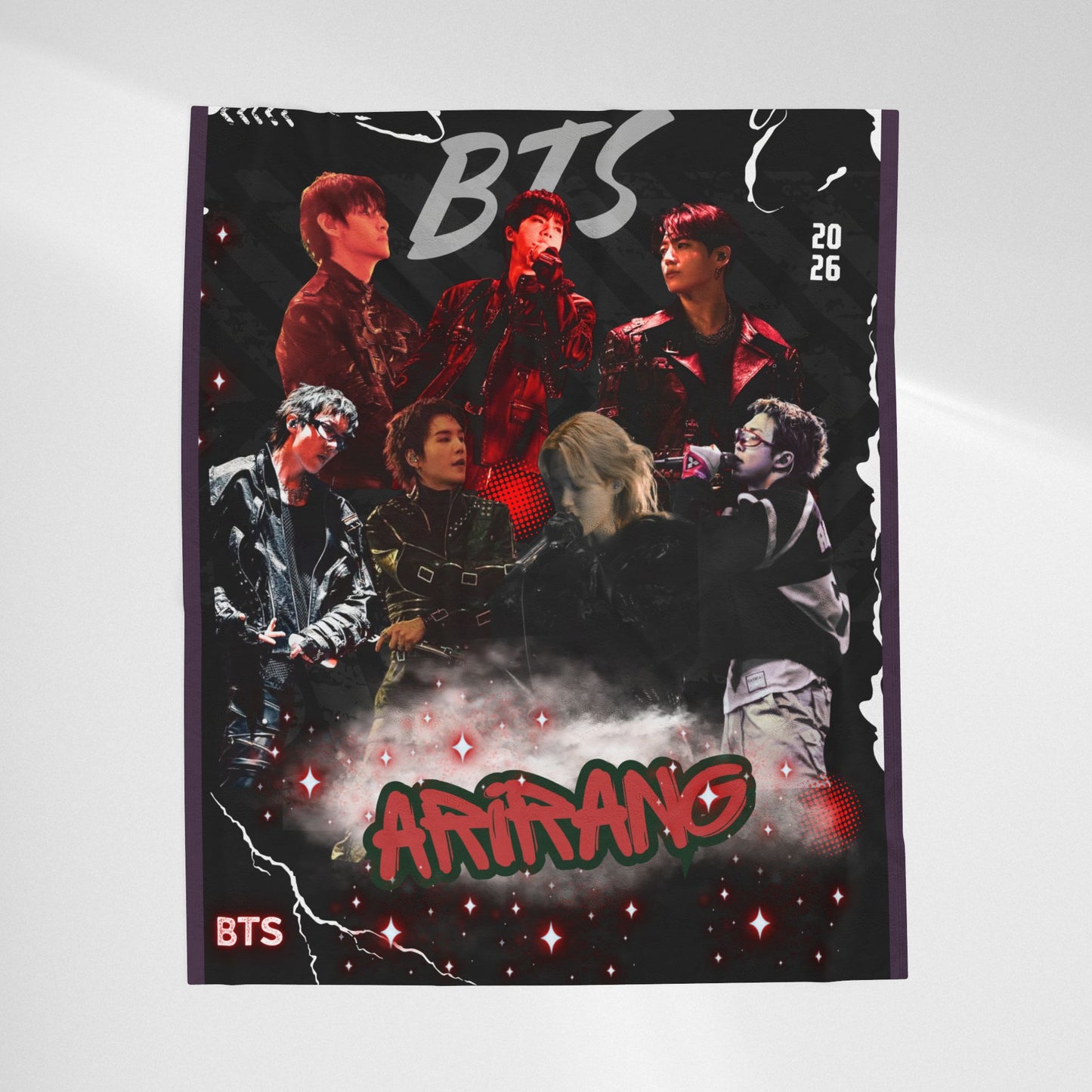 Velveteen Plush Blanket — BTS 'Arirang' Collage Fan Throw