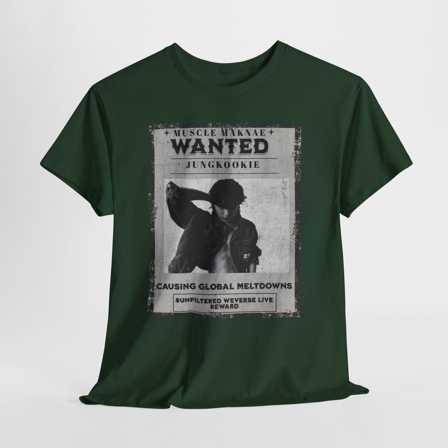Wanted Poster T-Shirt — "Jungkookie" Vintage K-Pop Graphic Tee