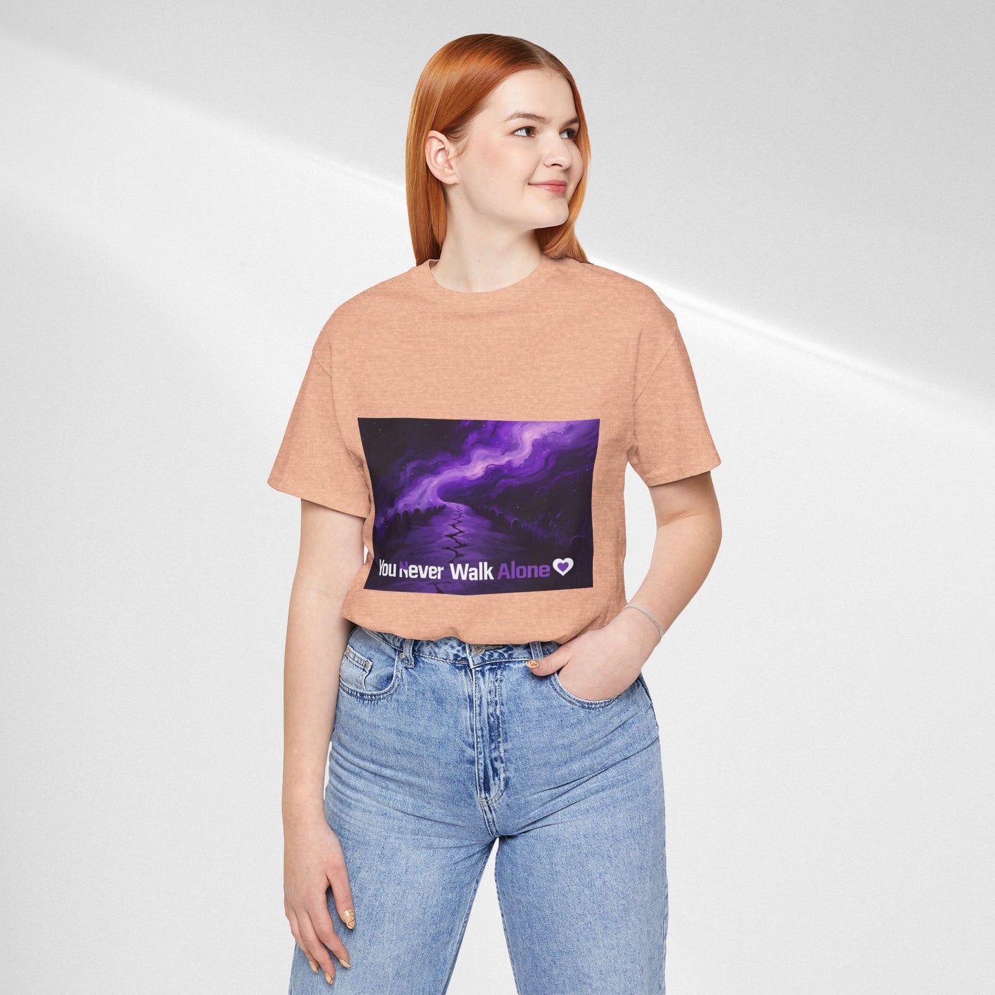 You Never Walk Alone Tee — Purple Night Stairway Graphic T‑Shirt