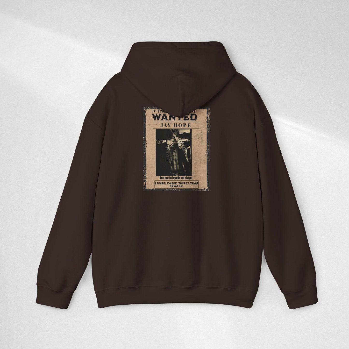 Hoodie - Vintage JHOPE 'WANTED' Poster Graphic Hooded Sweatshirt