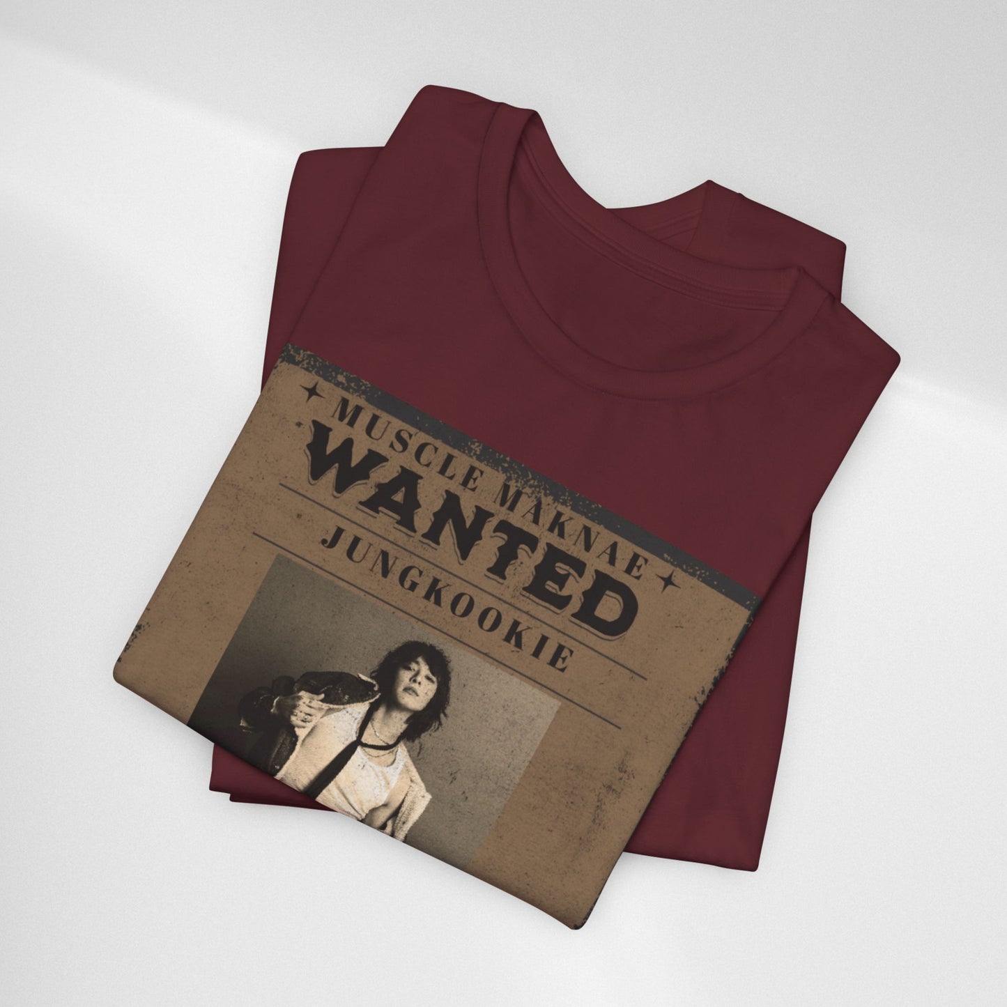 Wanted Poster Tee — 'Jungkook: Causing Global Meltdowns' Vintage K-Pop T-Shirt
