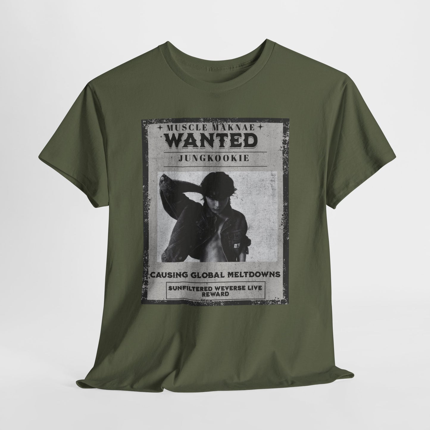 Wanted Poster T-Shirt — "Jungkookie" Vintage K-Pop Graphic Tee