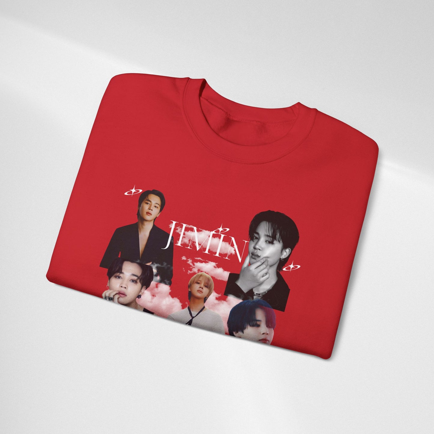 Crewneck Sweatshirt — K-pop JIMIN Collage Pullover (Band Member Design)