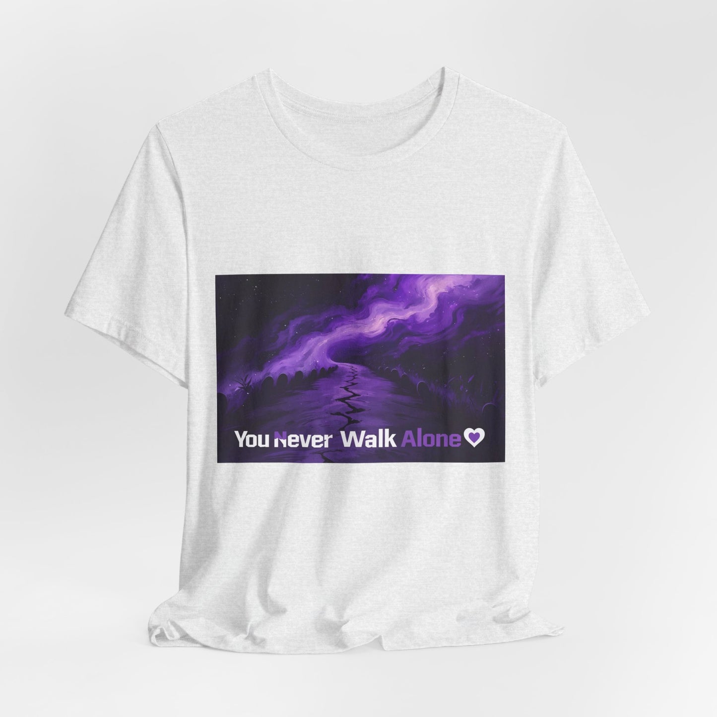 You Never Walk Alone Tee — Purple Night Stairway Graphic T‑Shirt