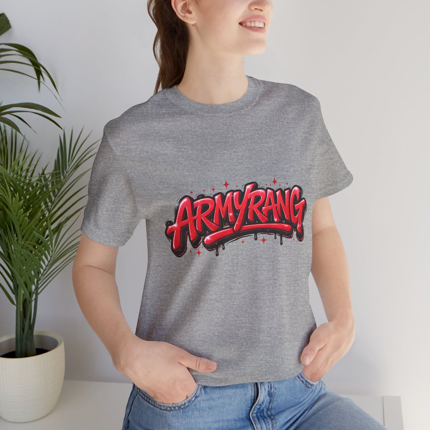 BTS T-Shirt — 'ARMYRANG' Red Graffiti Logo Tee