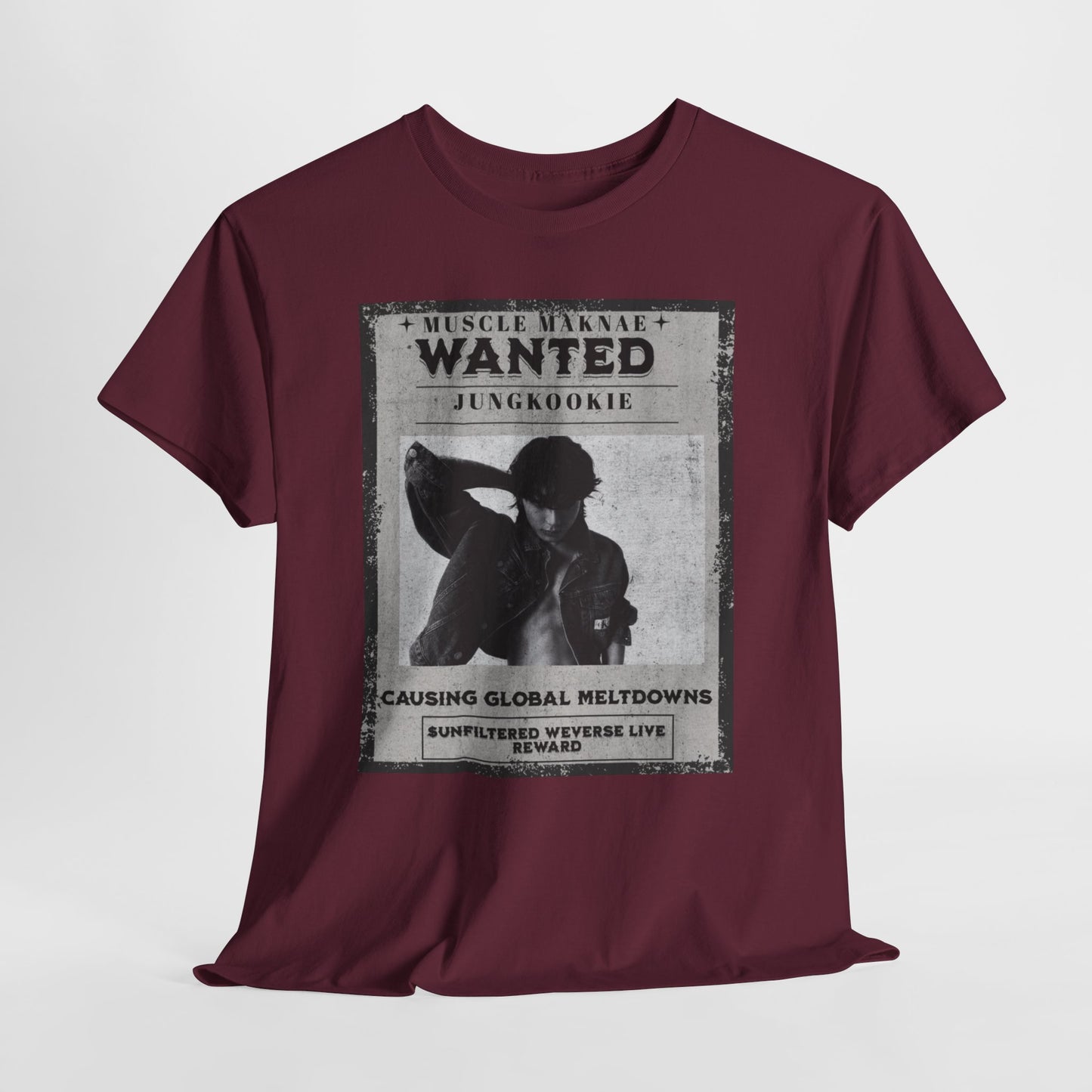 Wanted Poster T-Shirt — "Jungkookie" Vintage K-Pop Graphic Tee