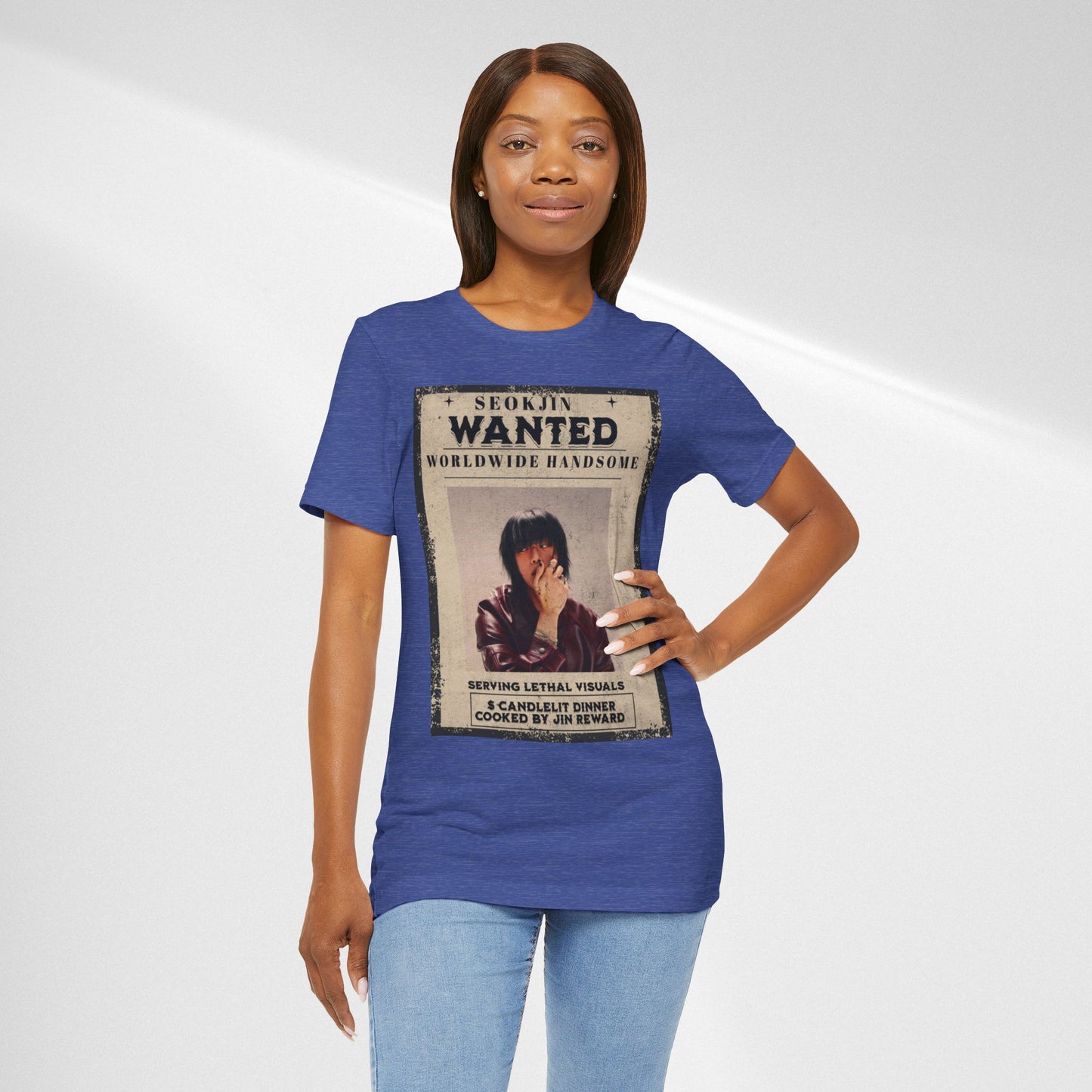 T-Shirt — 'Seokjin Wanted: Worldwide Handsome' Vintage Poster Tee