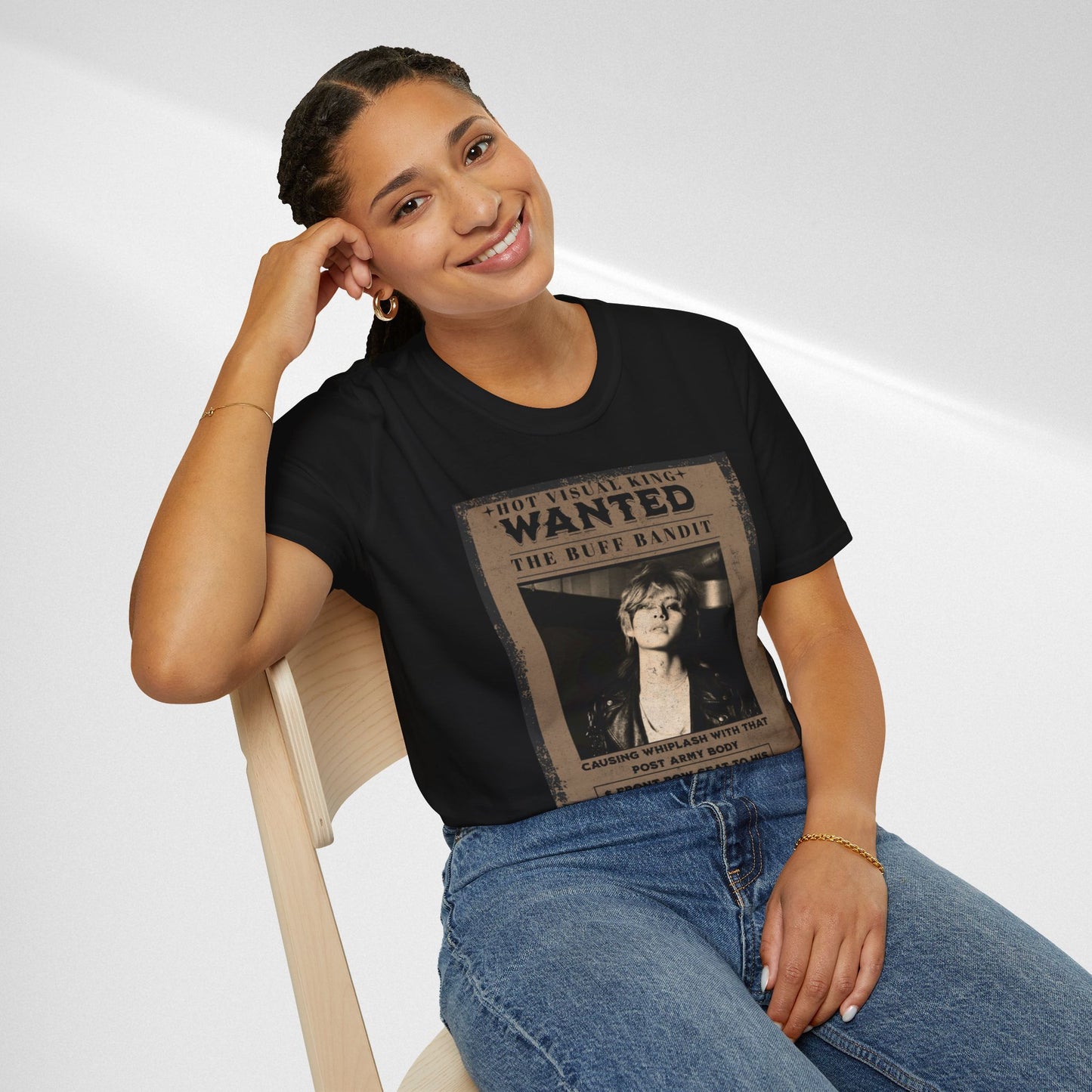 Wanted V Poster Graphic T-Shirt — "The Ruff Bandit" Vintage Western Mugshot Tee