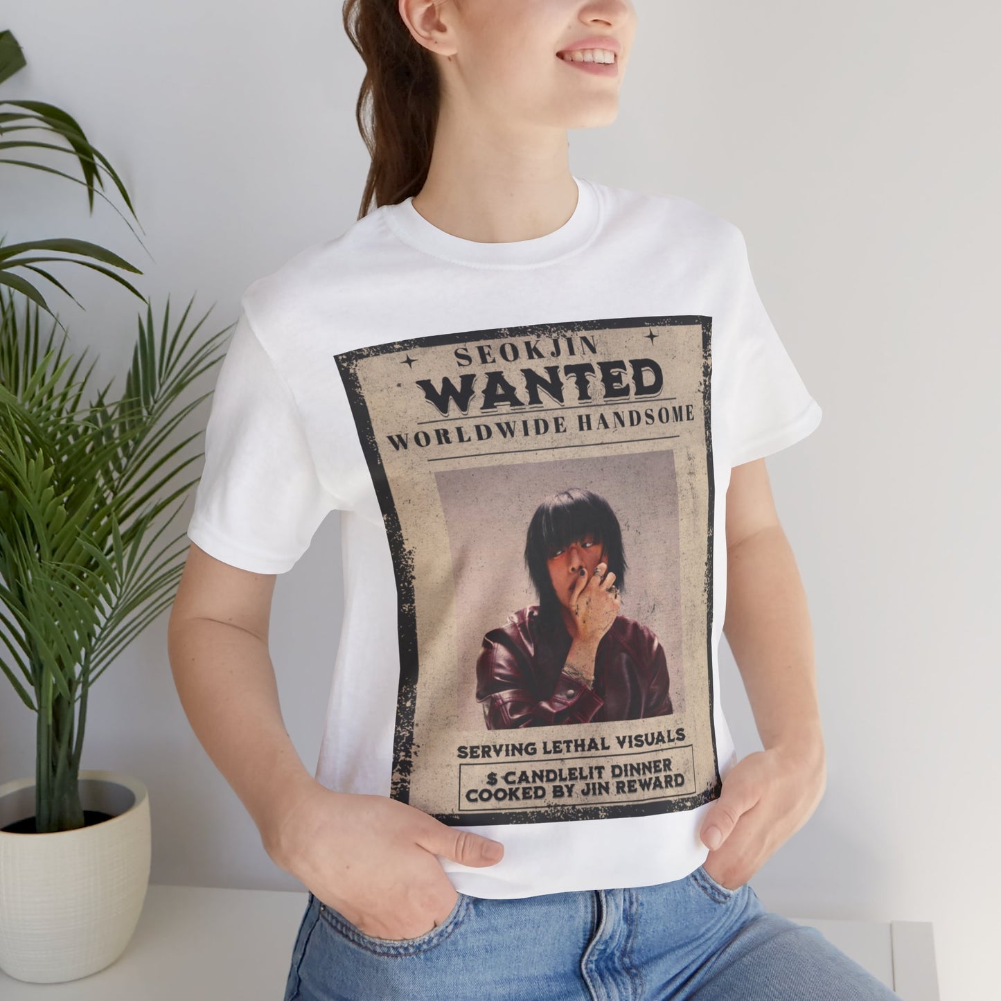 T-Shirt — 'Seokjin Wanted: Worldwide Handsome' Vintage Poster Tee