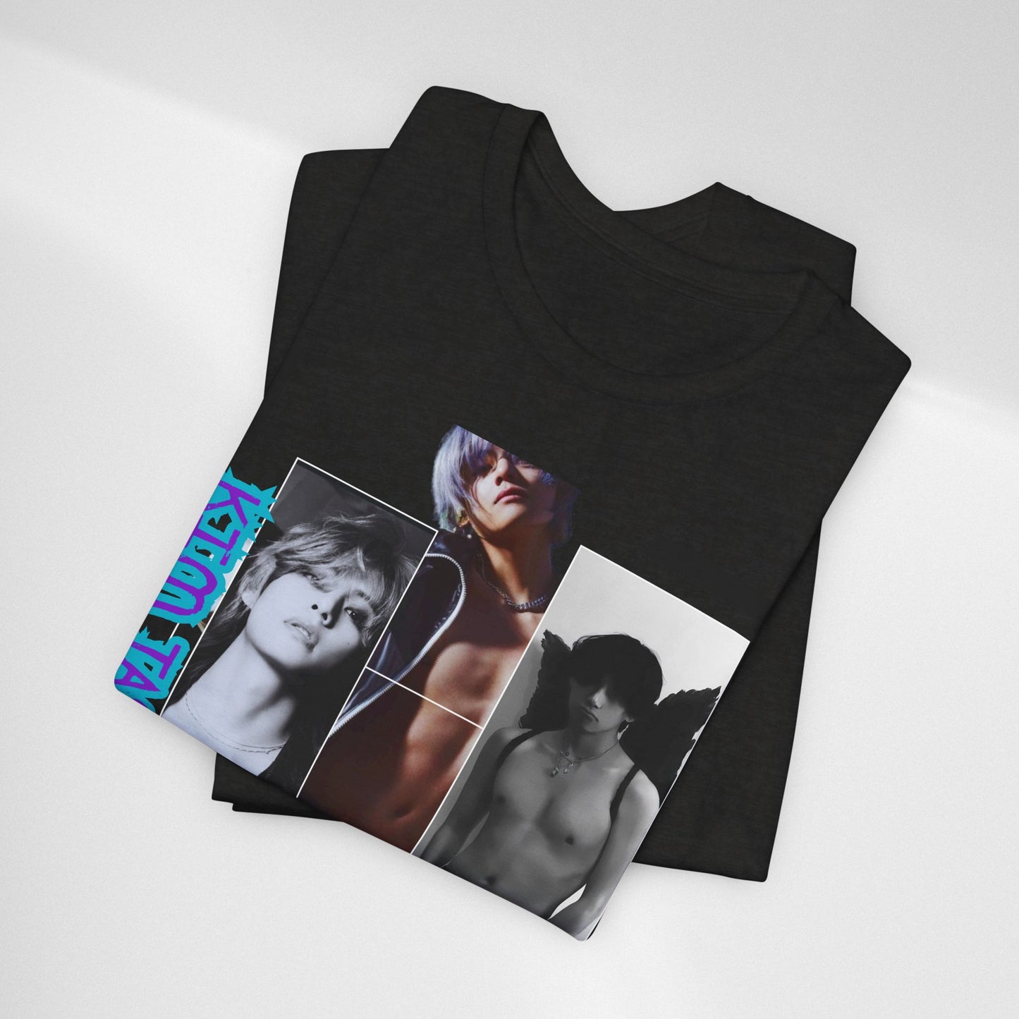 TAE Photo Collage Graphic Tee — Retro Black & White Portraits