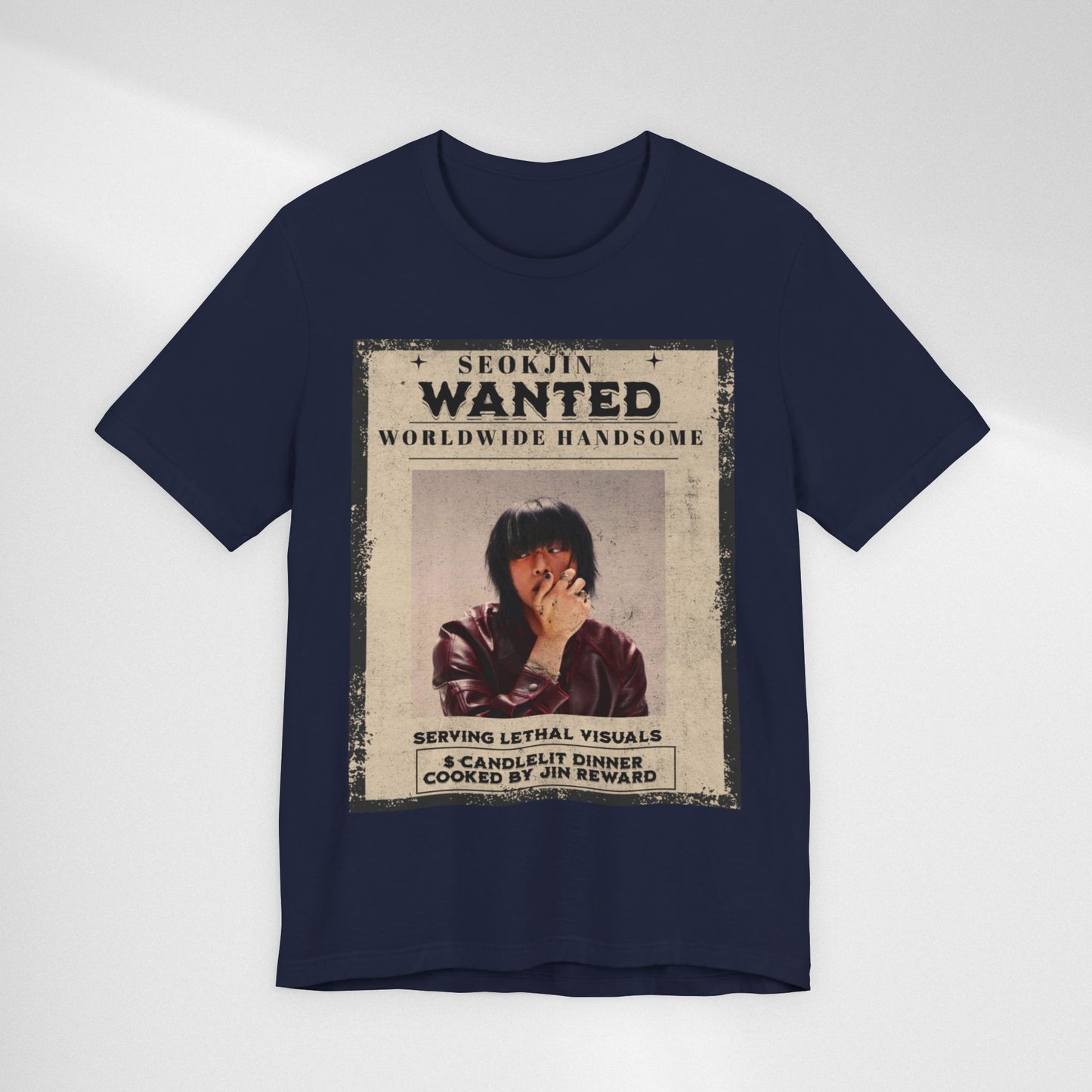 T-Shirt — 'Seokjin Wanted: Worldwide Handsome' Vintage Poster Tee