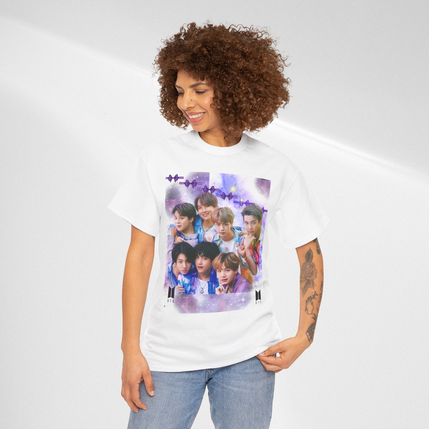 BTS Collage Tee — Purple Dream Photo Graphic T-Shirt