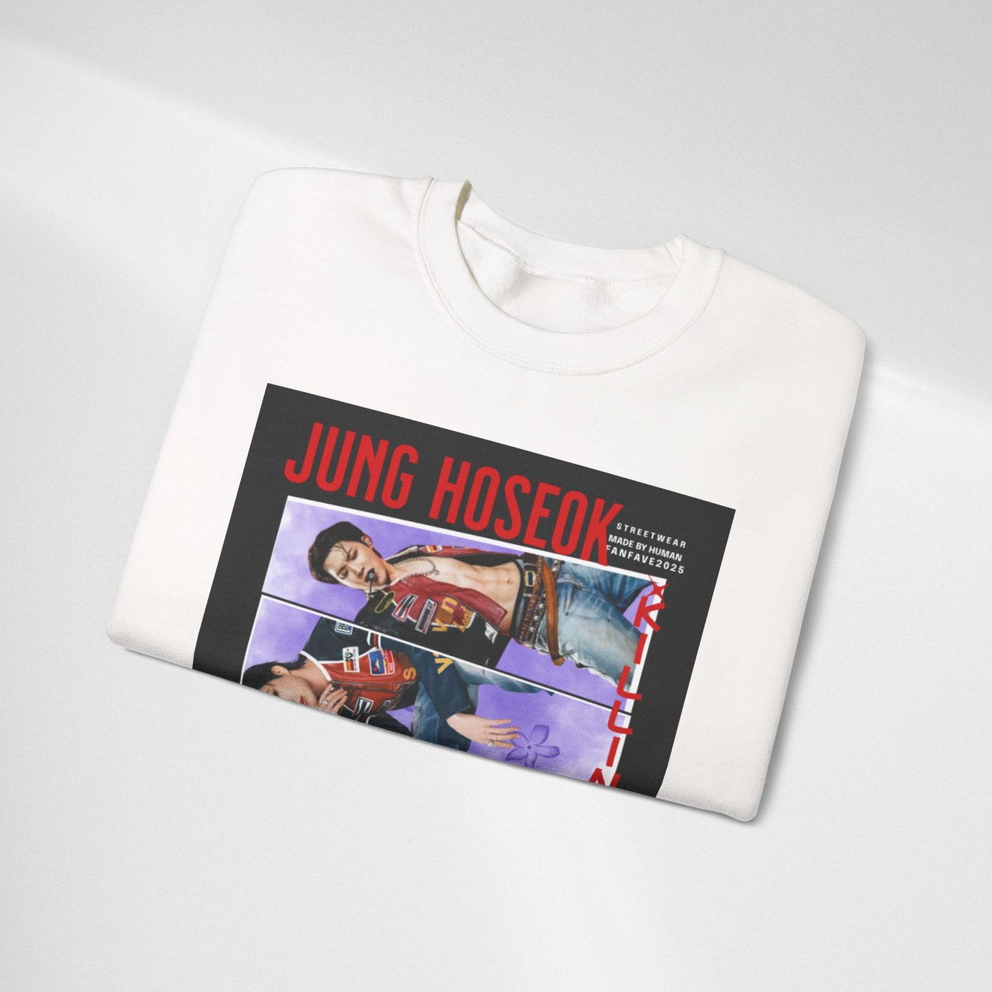 Photo Collage Crewneck Sweatshirt — 'JUNG HOSEOK' Graphic Pullover
