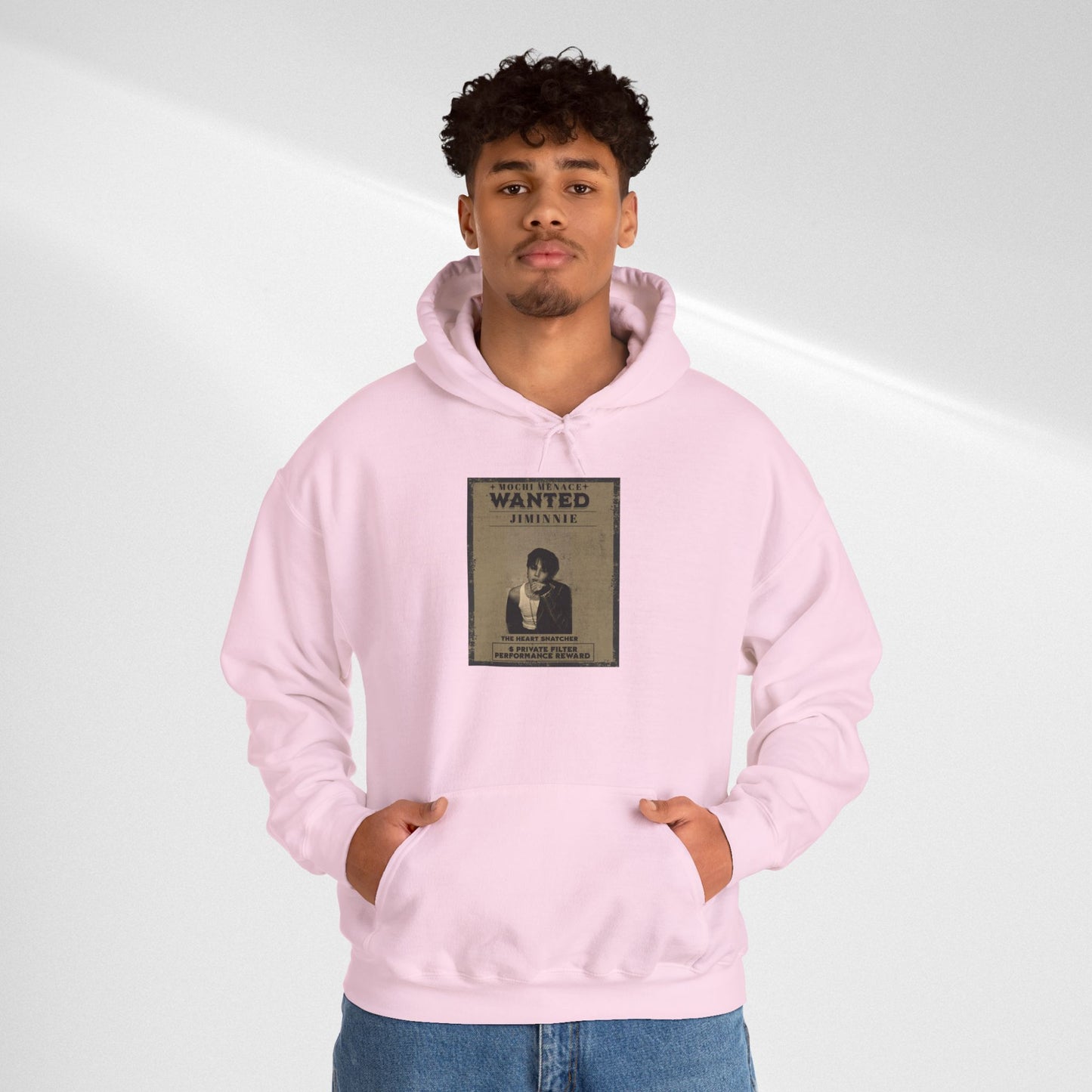 JIMIN Wanted Poster Hoodie — Vintage Photo "Wanted" Graphic Sweatshirt