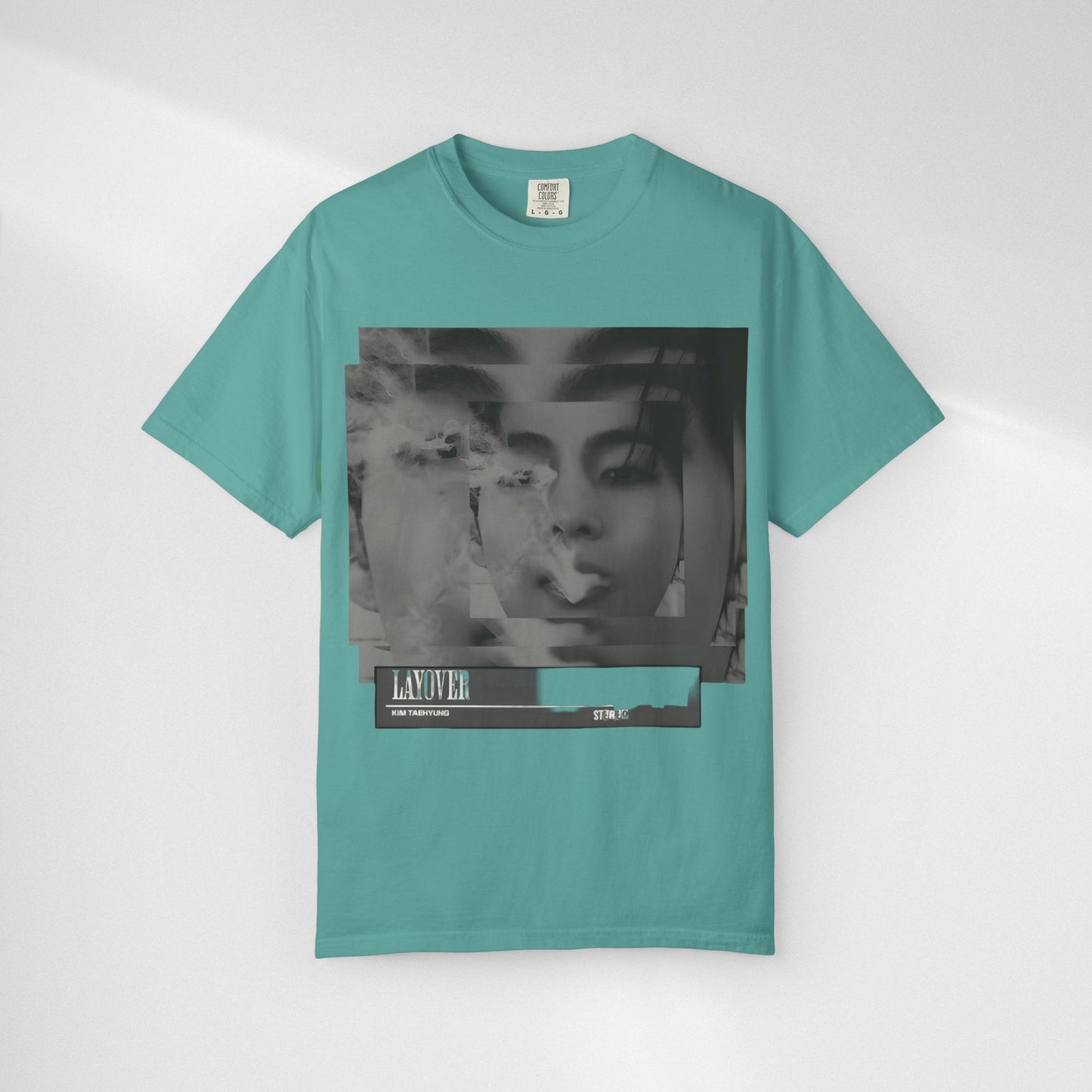 V Graphic Tee — Noir Glitch Portrait T-Shirt