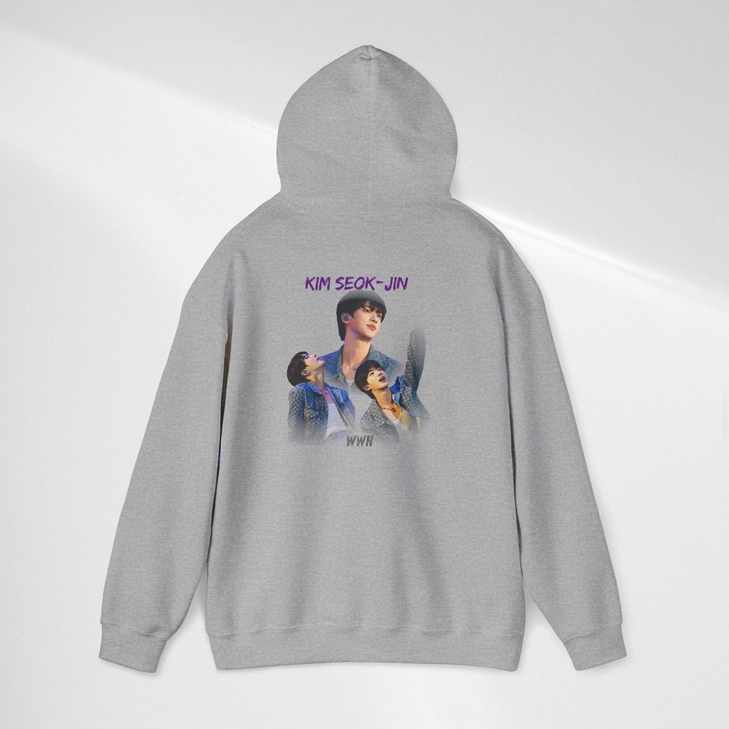 JIN Graphic Hoodie — Artistic Three-Image Portrait Design