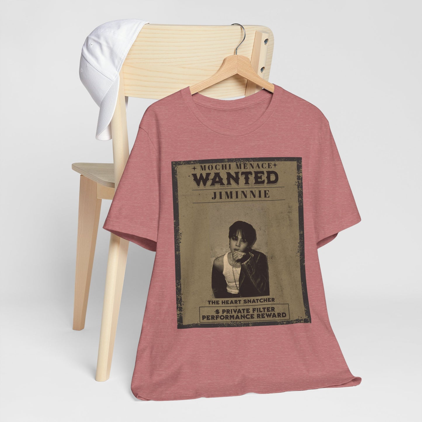 JIMIN Wanted Poster Graphic Tee — 'Mischief Menace' Vintage Style