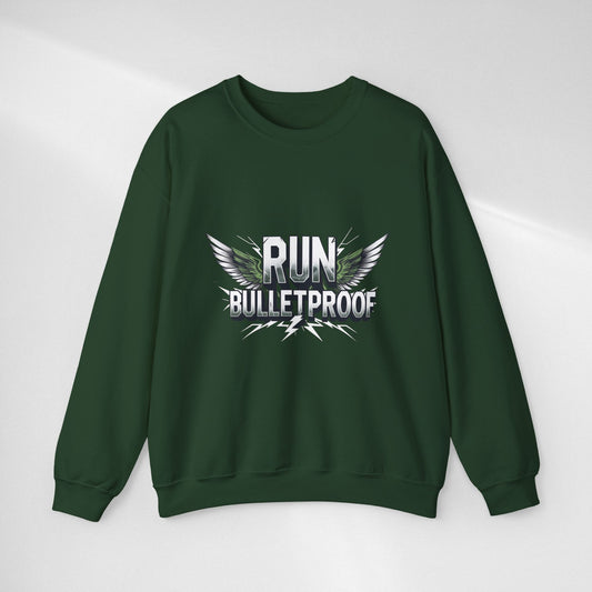 Run Bulletproof Crewneck Sweatshirt — Winged Graphic Athletic Pullover