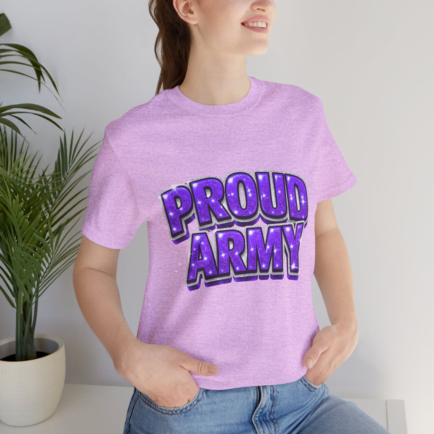 Proud Army T-Shirt — Bold Purple BTS Support Tee