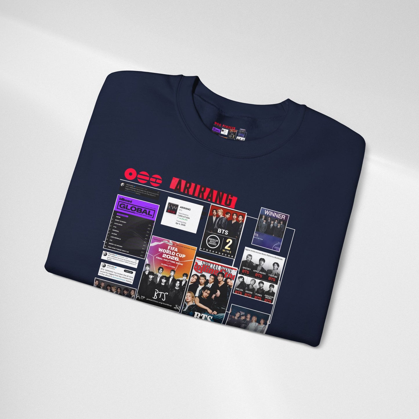 Crewneck Sweatshirt — BTS ARIRANG Collage Graphic Crewneck (Album Posters & Tour Art)