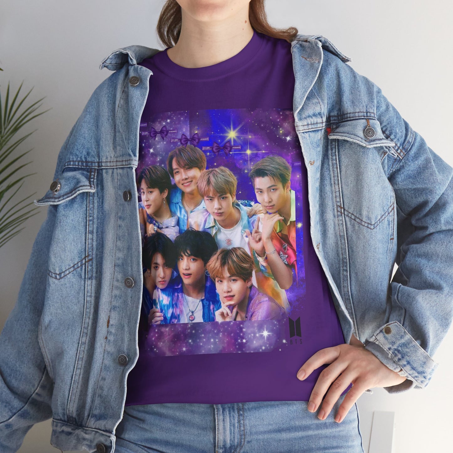 BTS Collage Tee — Purple Dream Photo Graphic T-Shirt