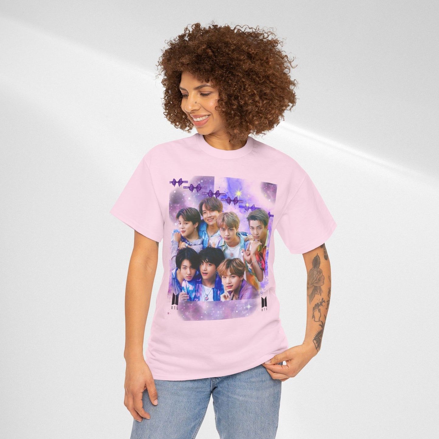 BTS Collage Tee — Purple Dream Photo Graphic T-Shirt