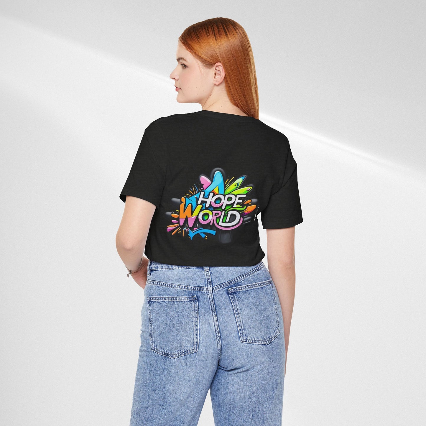 Hope World Graphic Tee — Colorful Graffiti BTS-Inspired Shirt