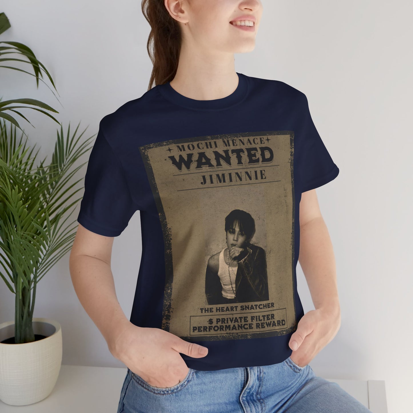 JIMIN Wanted Poster Graphic Tee — 'Mischief Menace' Vintage Style
