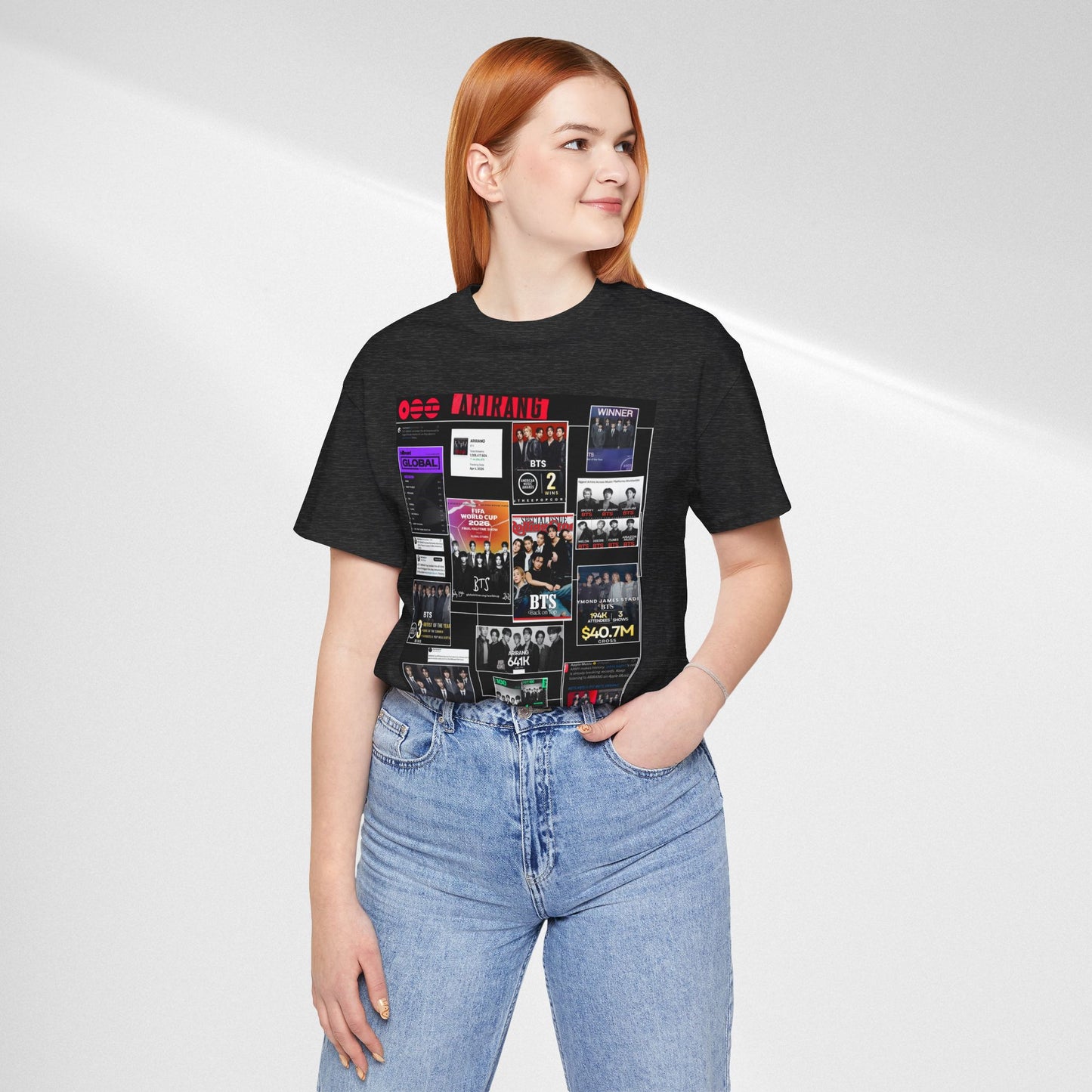 BTS  ARIRANG Collage Graphic Tee — K‑Pop Fan Tribute Shirt