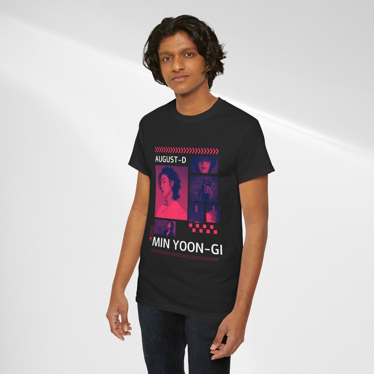 Min Yoon-Gi Photo Grid Tee — K‑Pop BTS August‑D Fan Shirt
