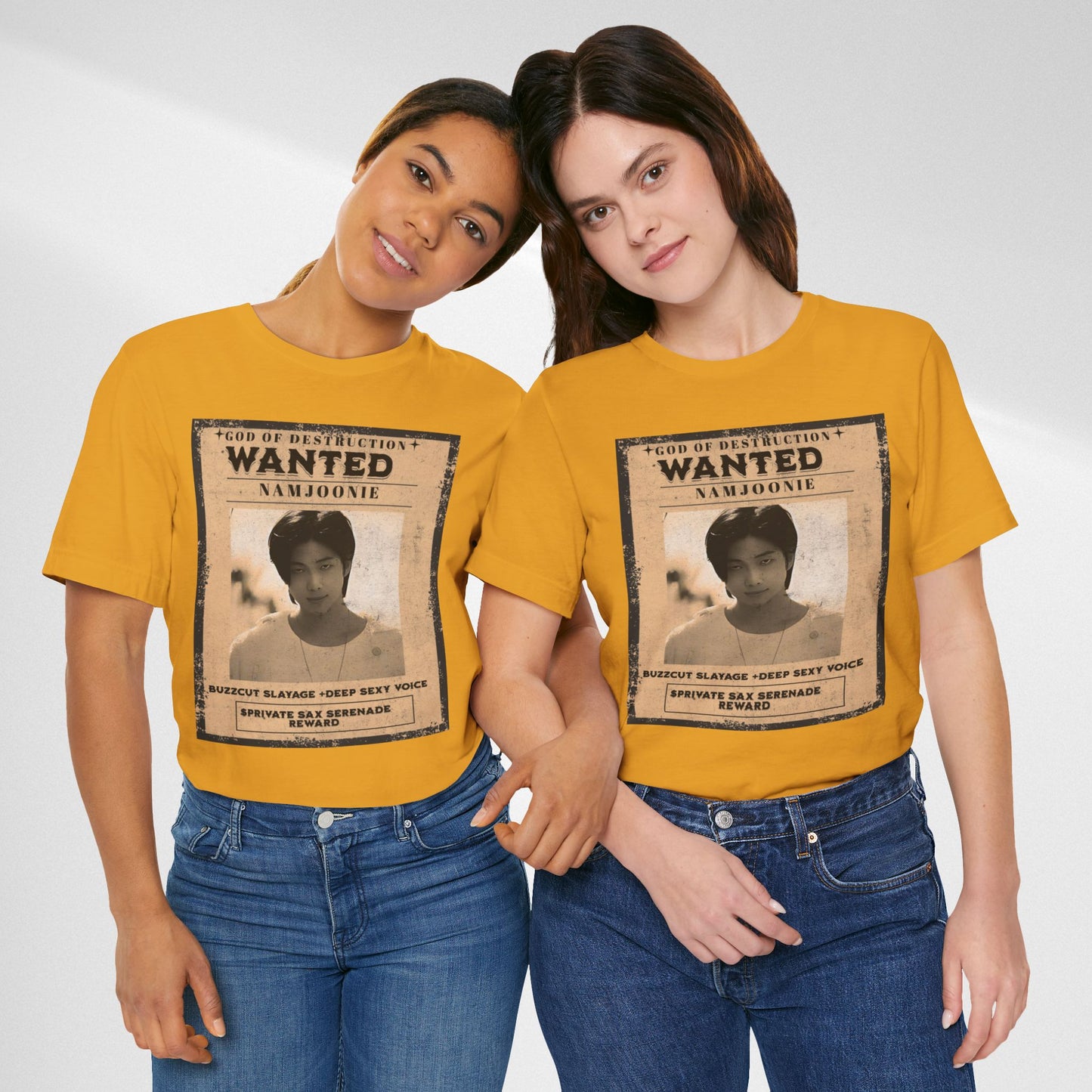 T-Shirt — Vintage 'Wanted: Namjoonie' Photo Tee (K-Pop Fan Poster Style)