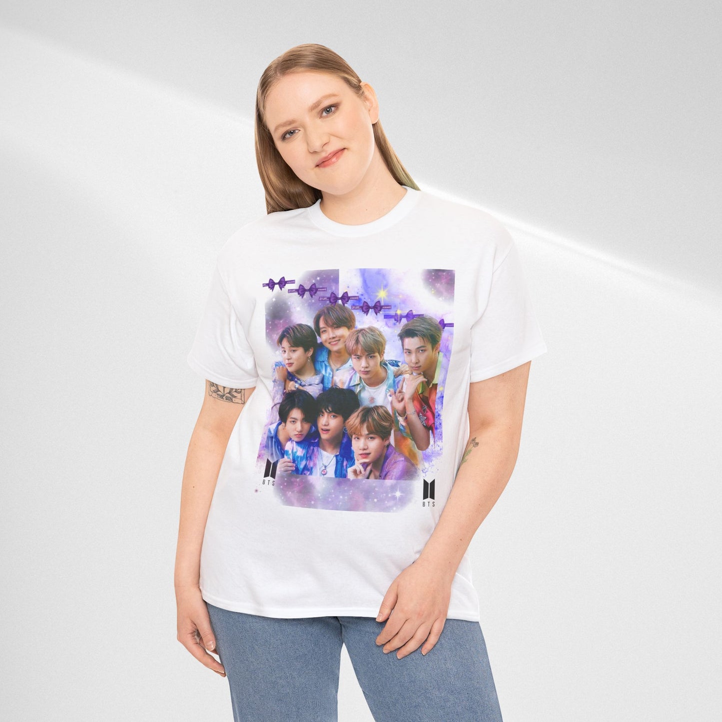BTS Collage Tee — Purple Dream Photo Graphic T-Shirt