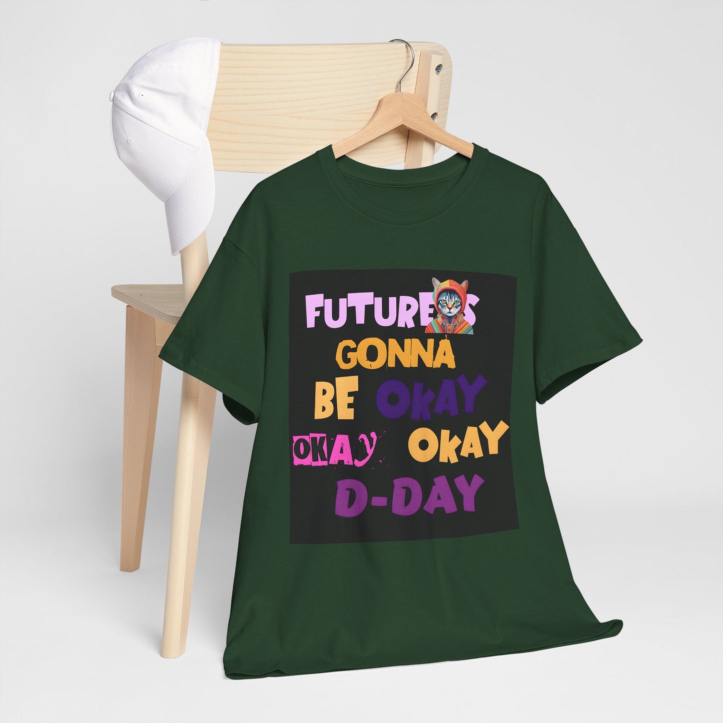 Future's Gonna Be Okay D-Day T-Shirt — Positive Retro Graphic Tee