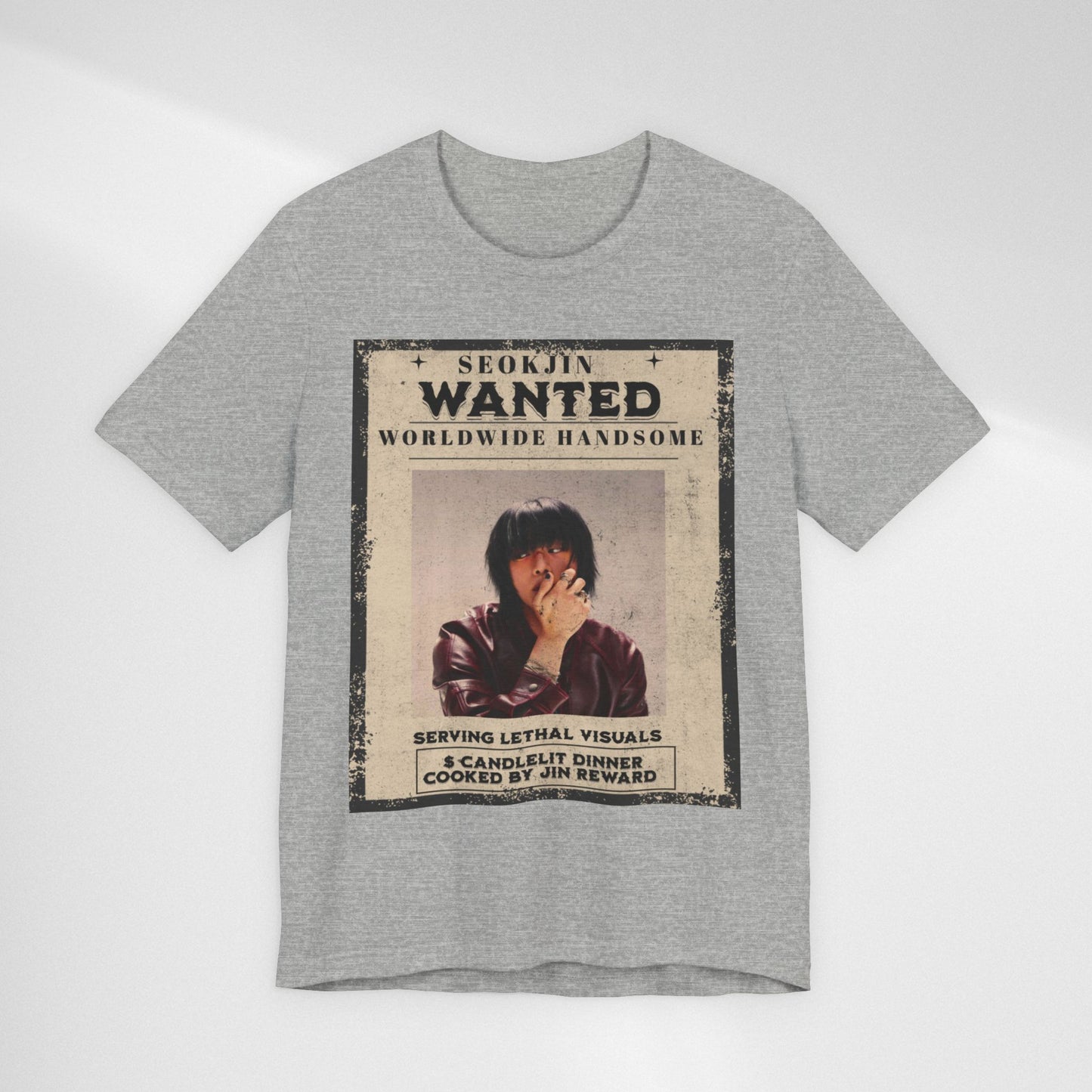 T-Shirt — 'Seokjin Wanted: Worldwide Handsome' Vintage Poster Tee