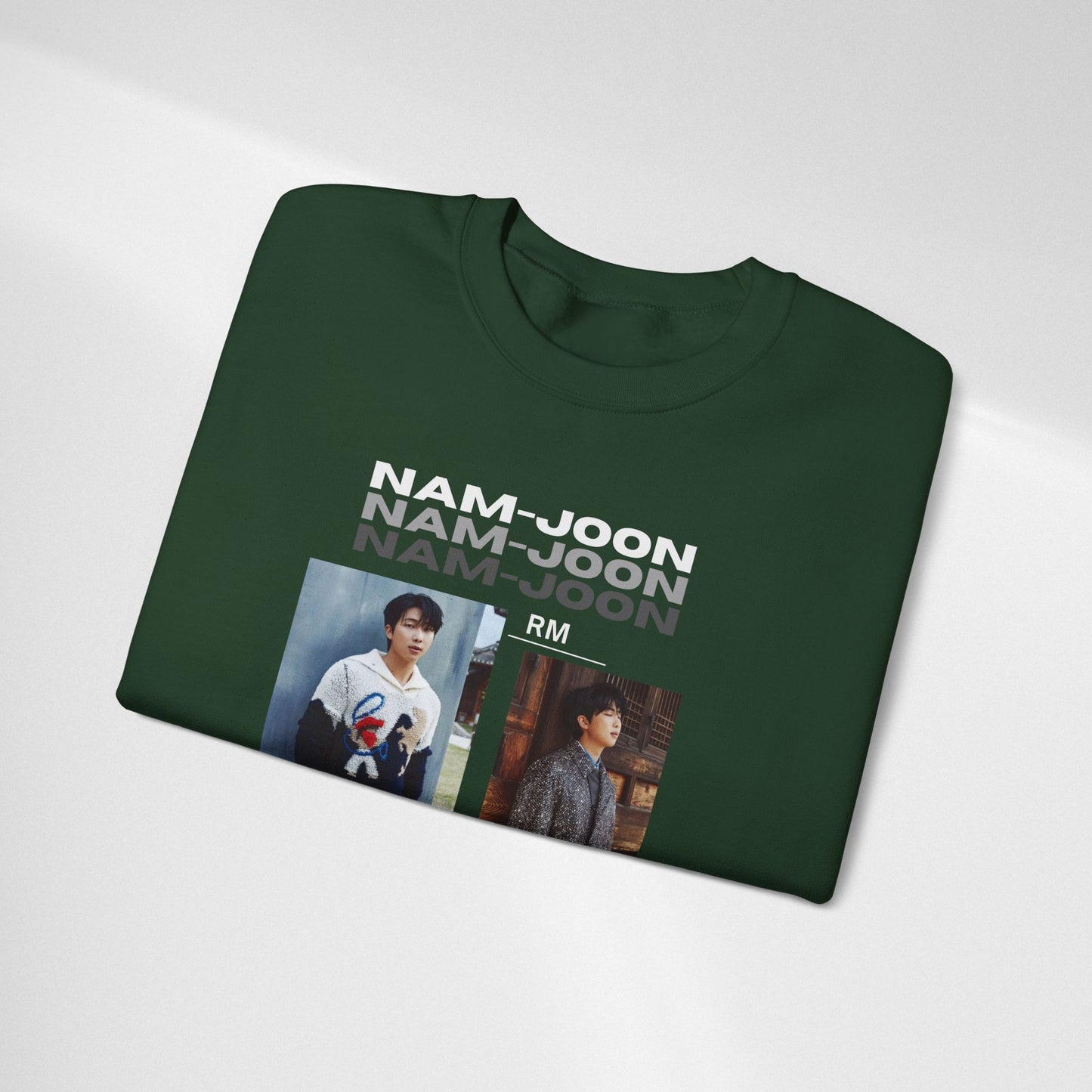 Photo Collage Crewneck Sweatshirt — "Nam-Joon" Graphic Pullover