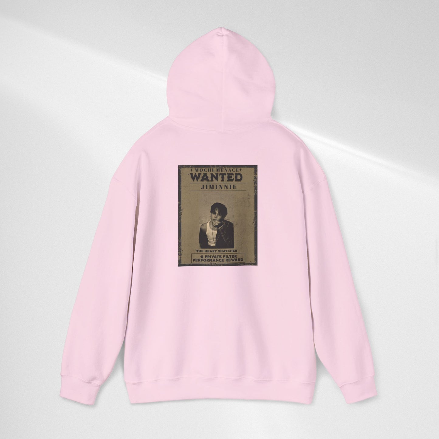 JIMIN Wanted Poster Hoodie — Vintage Photo "Wanted" Graphic Sweatshirt
