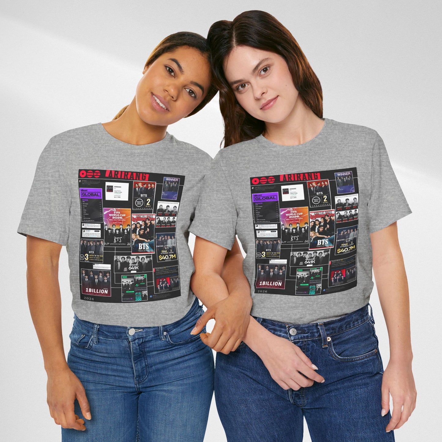BTS  ARIRANG Collage Graphic Tee — K‑Pop Fan Tribute Shirt