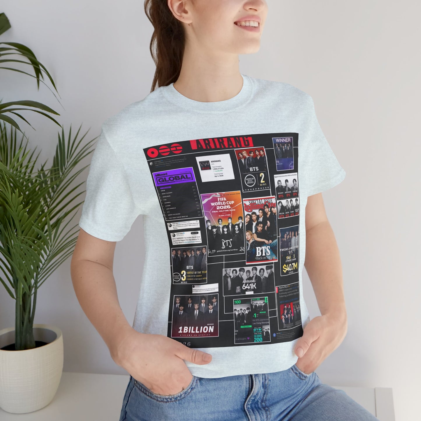 BTS  ARIRANG Collage Graphic Tee — K‑Pop Fan Tribute Shirt