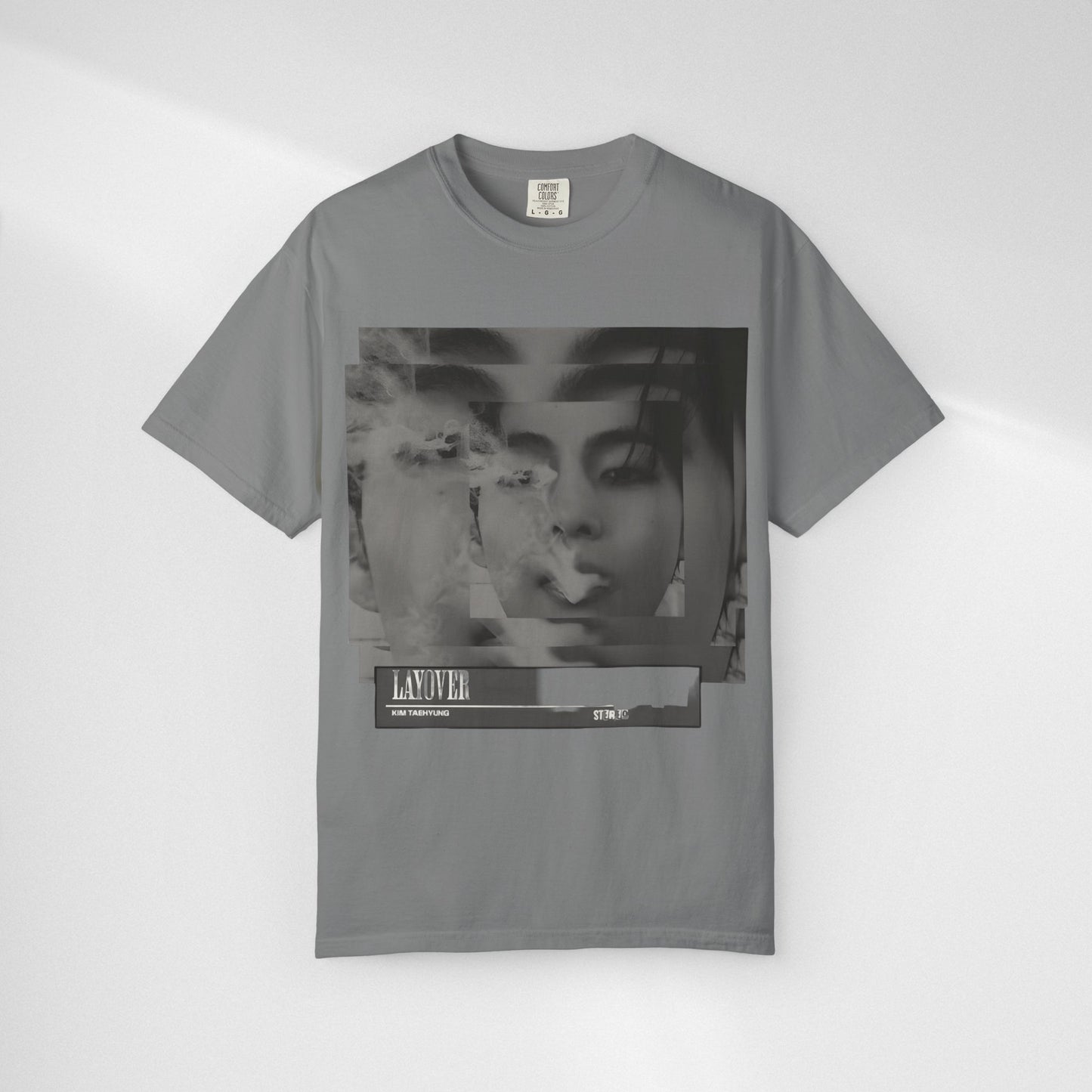 V Graphic Tee — Noir Glitch Portrait T-Shirt