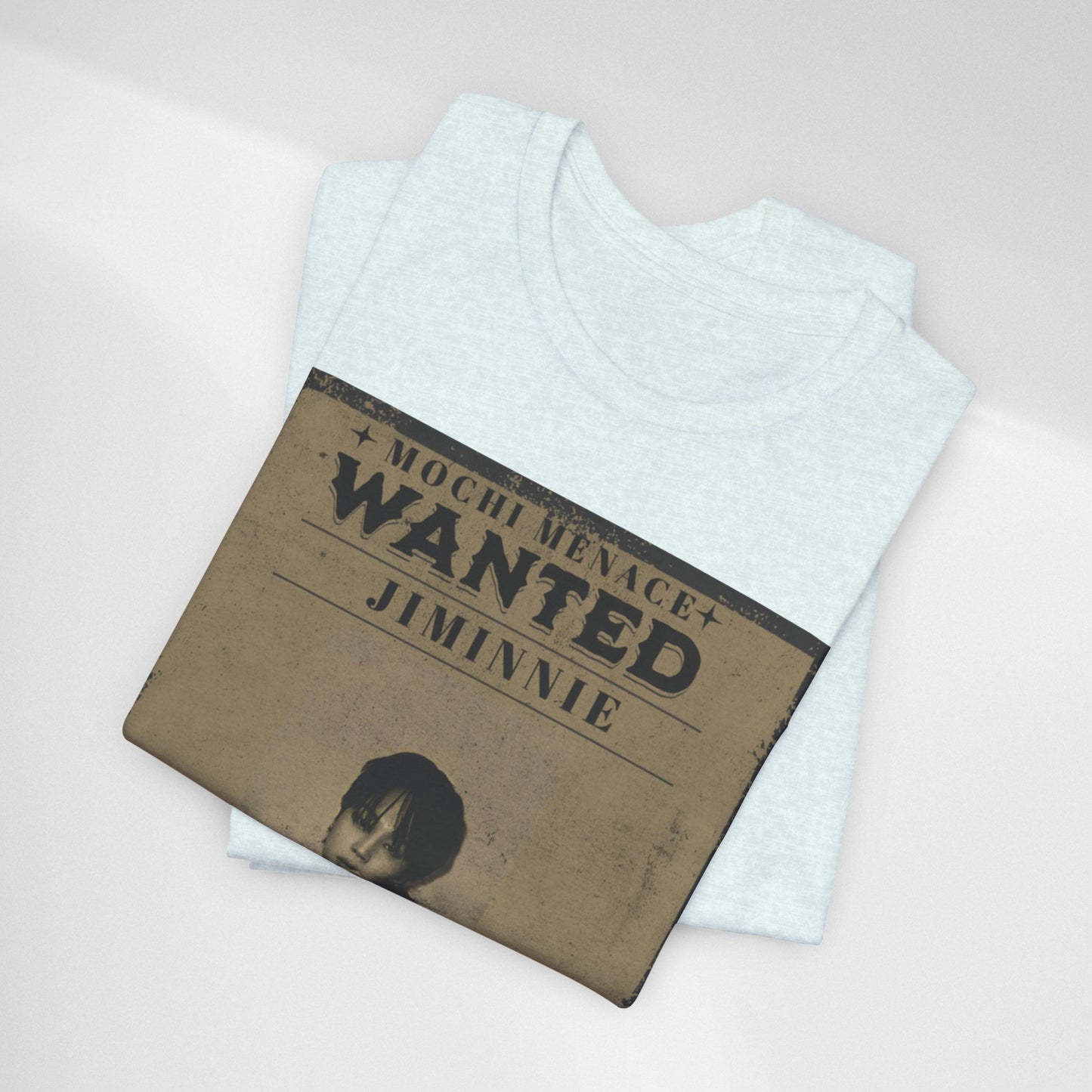 JIMIN Wanted Poster Graphic Tee — 'Mischief Menace' Vintage Style