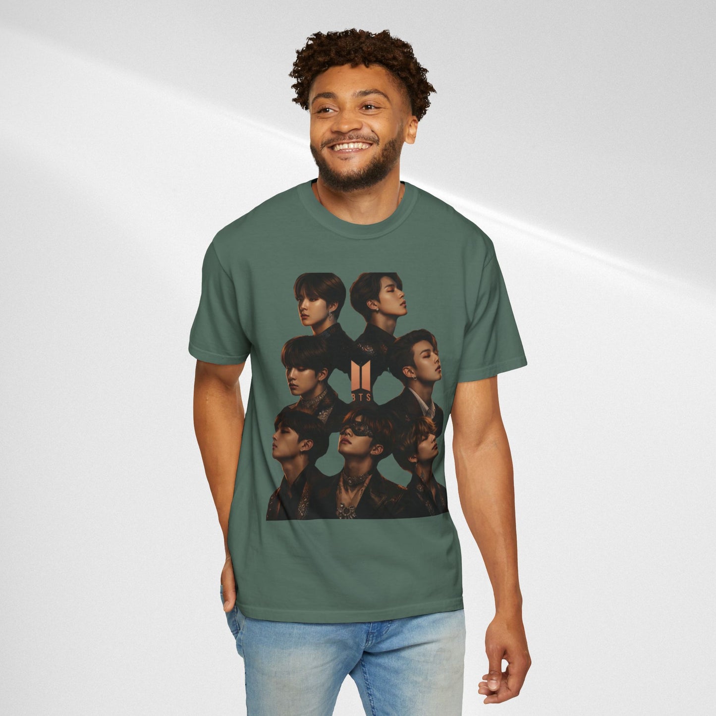 BTS Portrait Collage T-Shirt — Dark Mood Graphic Tee
