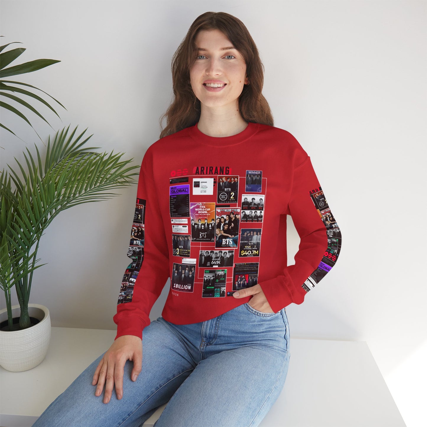 Crewneck Sweatshirt — BTS ARIRANG Collage Graphic Crewneck (Album Posters & Tour Art)