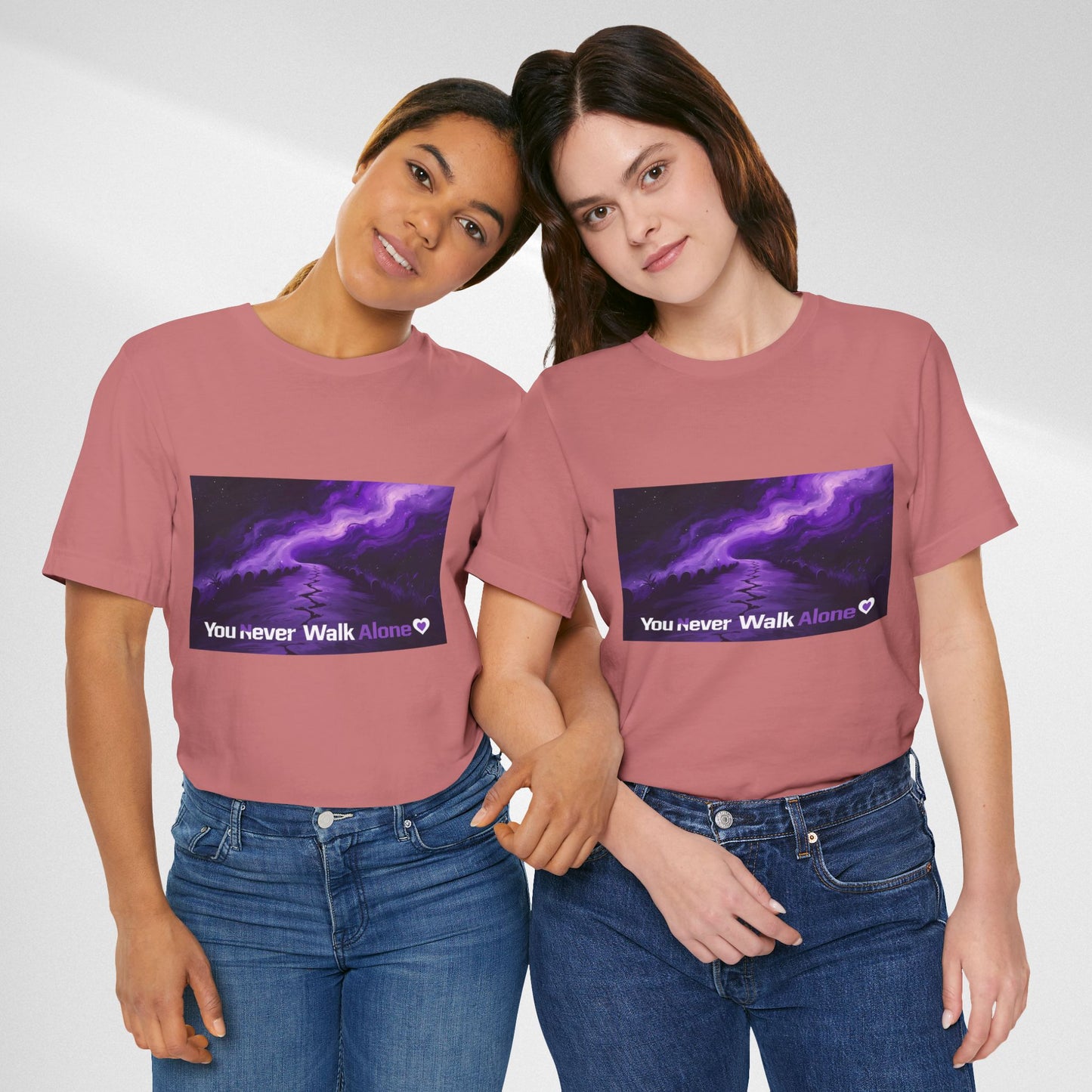 You Never Walk Alone Tee — Purple Night Stairway Graphic T‑Shirt