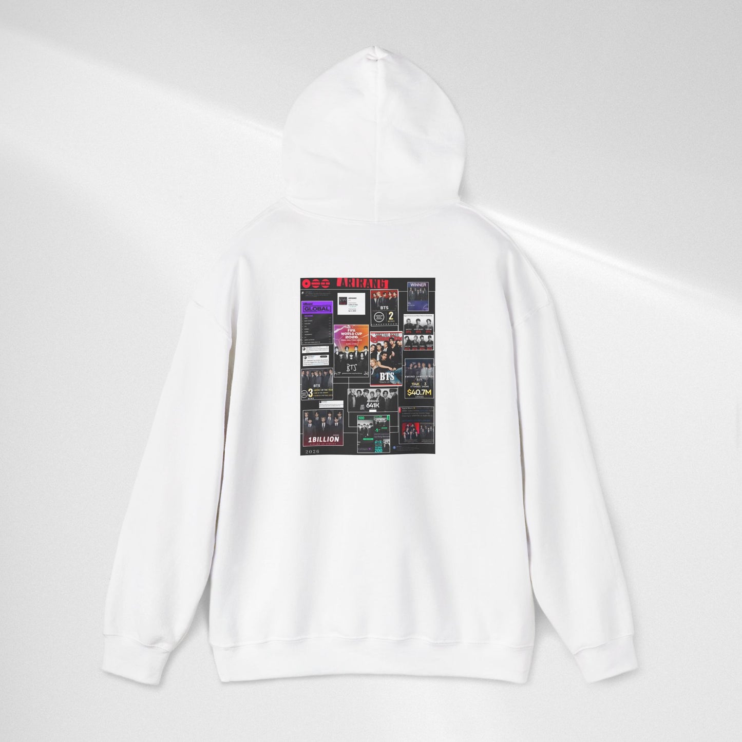 BTS ARIRANG Band Poster Collage Hoodie — Vintage Gig Tour Graphic Sweatshirt