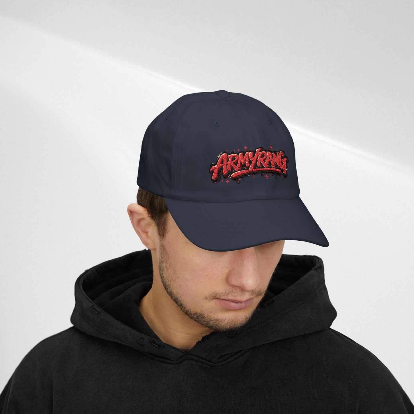 Dad Cap - Red Graffiti "ARMYRANG" Embroidered Baseball Hat
