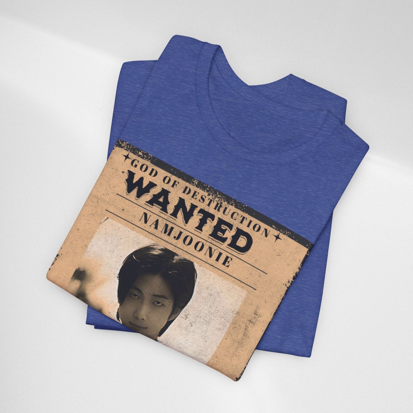 T-Shirt — Vintage 'Wanted: Namjoonie' Photo Tee (K-Pop Fan Poster Style)