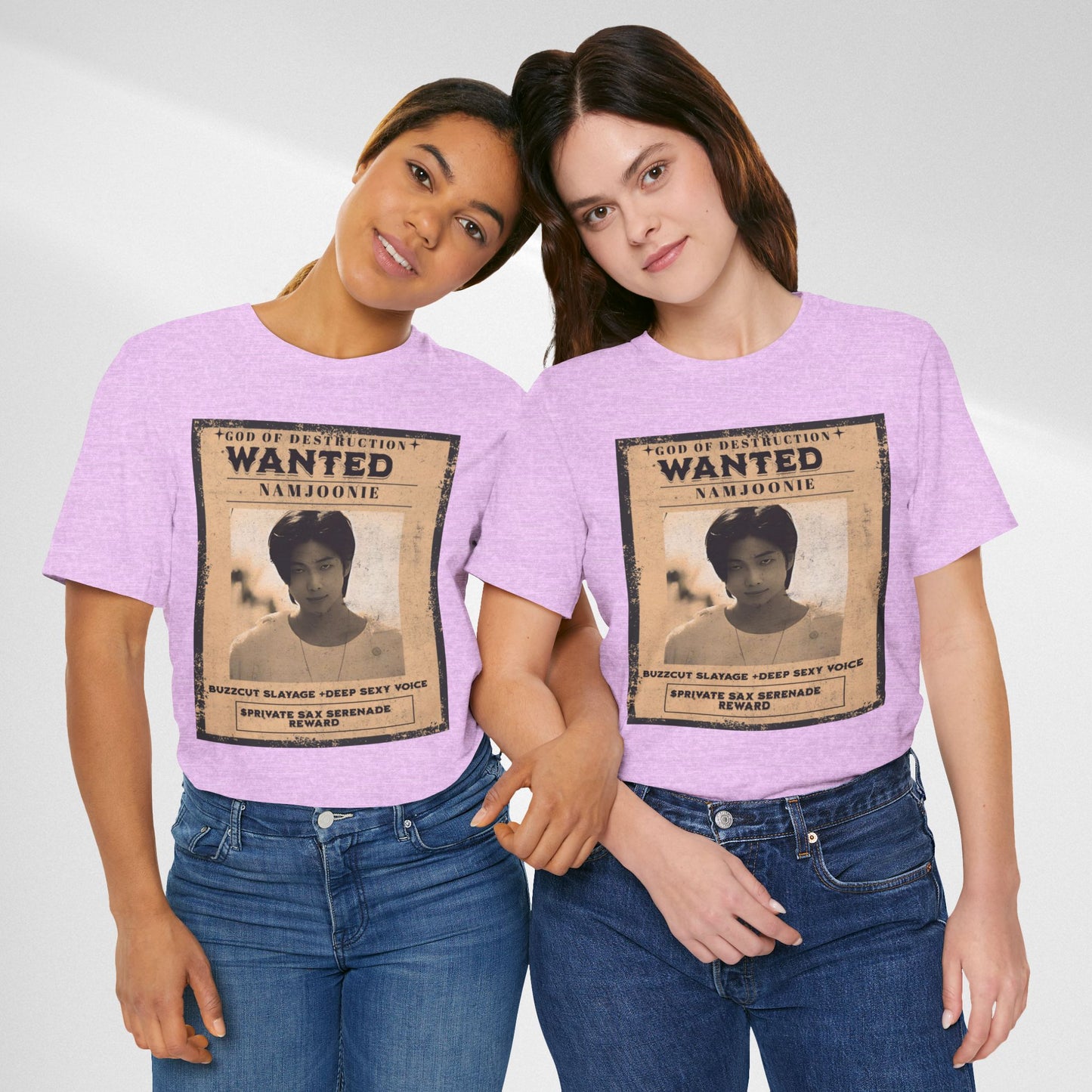 T-Shirt — Vintage 'Wanted: Namjoonie' Photo Tee (K-Pop Fan Poster Style)